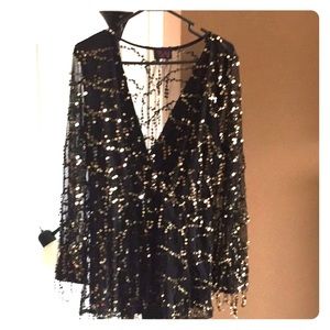Sequin Romper. Black/Gold excellent condition.